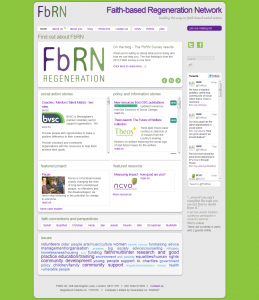 Screen Capture of Faith based regeneration network home page, 12 March 2014