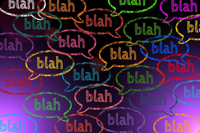 Speech bubbles: blah blah blah