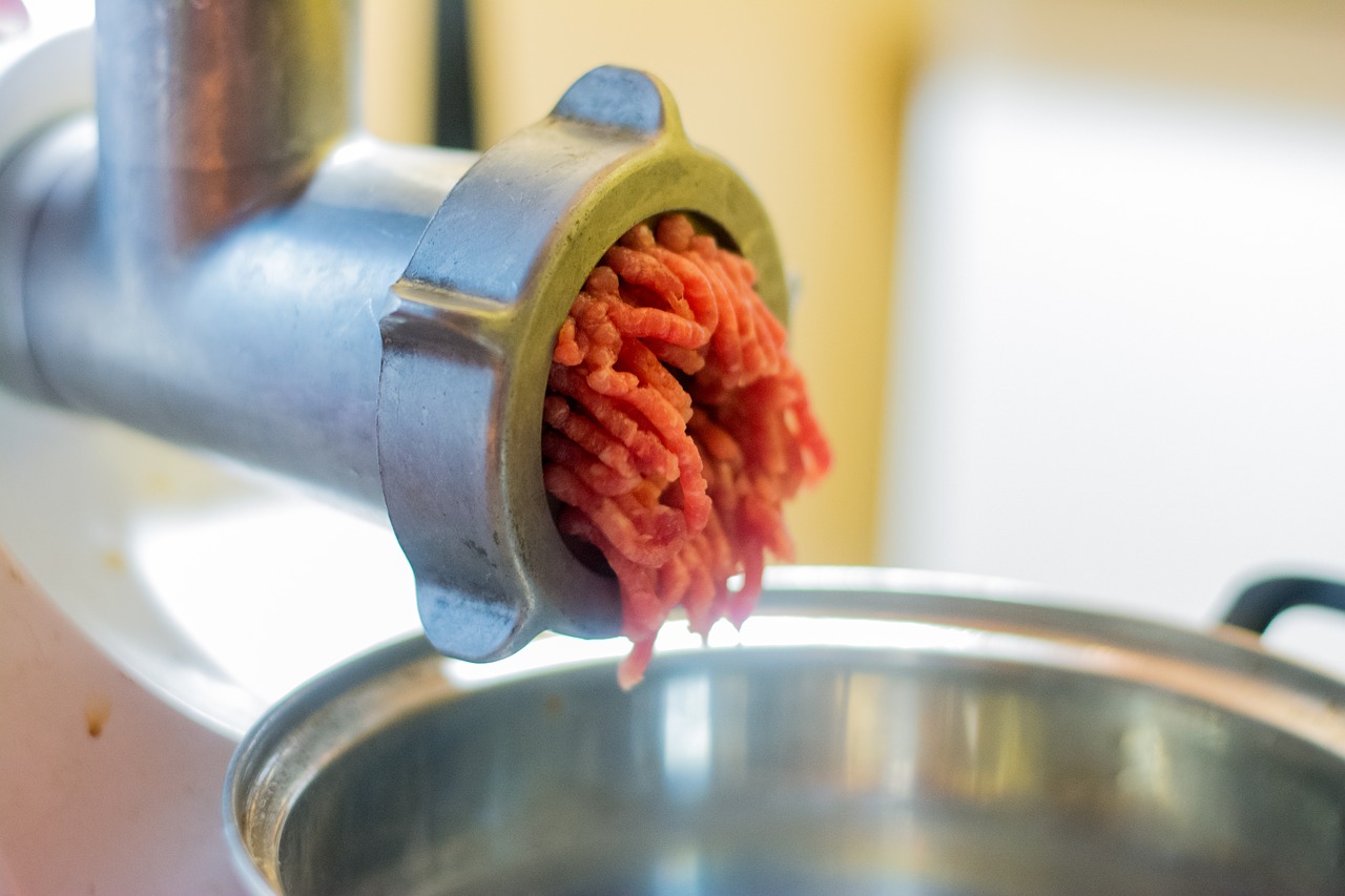 mincing machine with minced meat