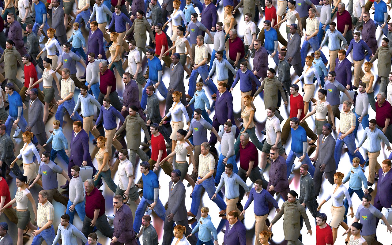 crowd holding hands in lines