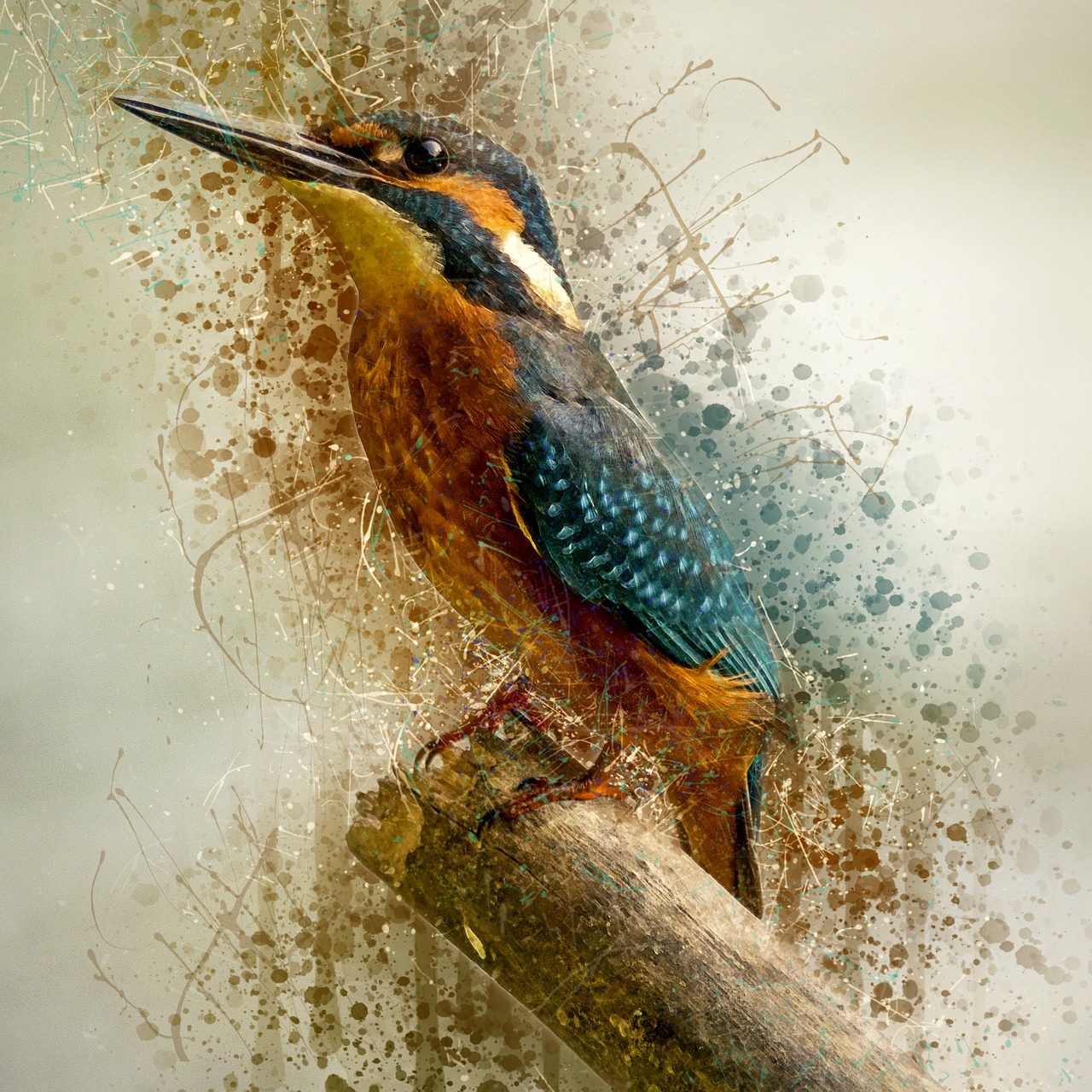 Drawing of a kingfisher